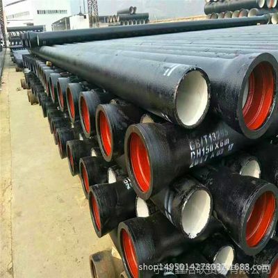 T型接口球墨鑄鐵管內襯水泥沙漿 外涂瀝青球墨鑄鐵管